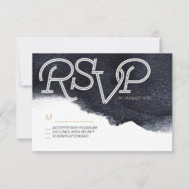 Indigo watercolor, simples, casamento RSVP