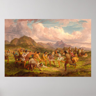 Índios Sioux - Poster Seth Eastman de Belas Artes