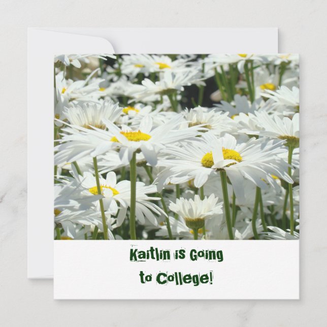 Indo para a Universidade Convites de festas Daisy (Frente)