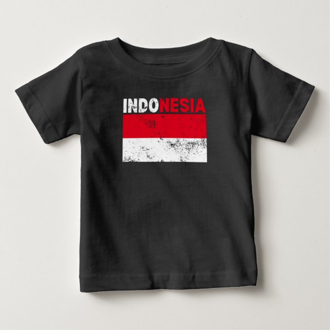 Indonésia Flag Vintage T-Shirt (Frente)
