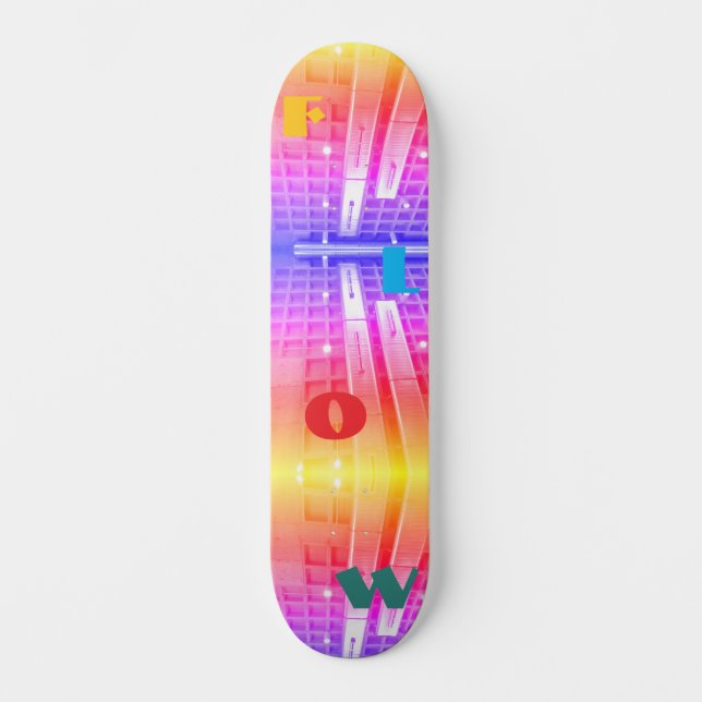 Industrial Lights Rainbow Flow Skateboard (Frente)