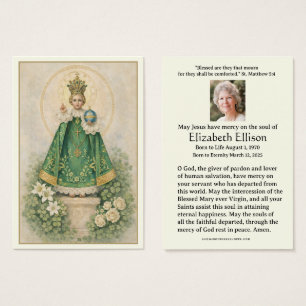 Infant de Praga Shamrocks Oração Fúnebre Irlandesa