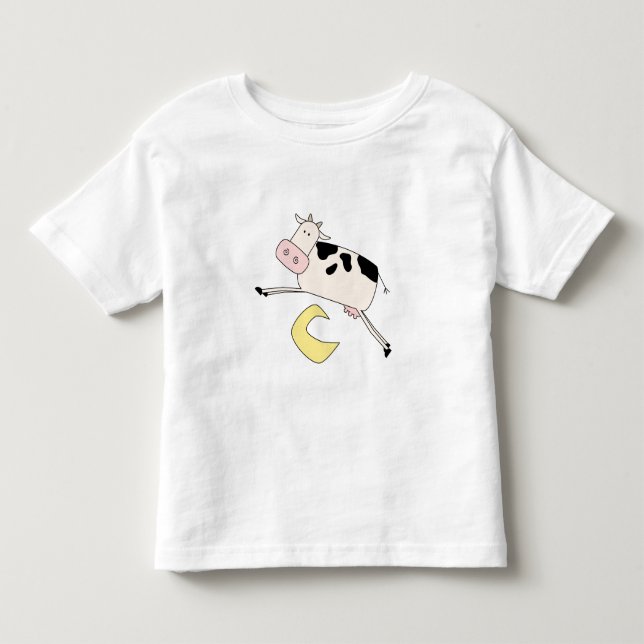 Infantil A vaca salta sobre o camiseta e os presentes da (Frente)