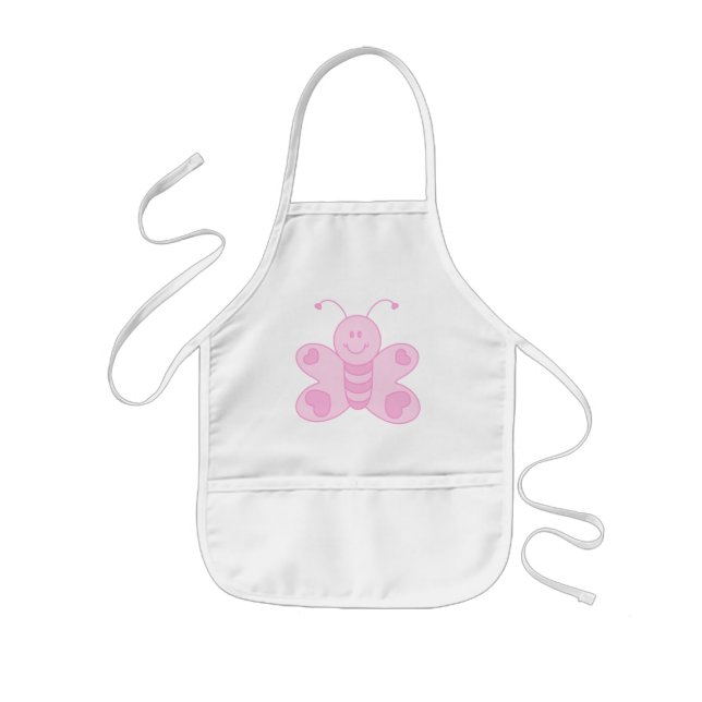 Infantil Avental Borboleta Rosa (Frente)