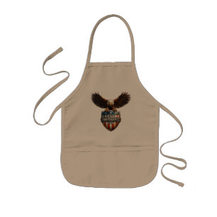 Infantil Avental com escudo de águia patriótica khaki