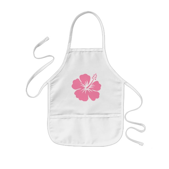 Infantil Avental cor-de-rosa do hibiscus Y (Frente)