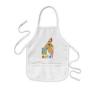 Infantil Avental da blusa da arte do cão do artista