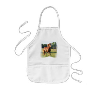 Infantil Avental de galope do cavalo da castanha