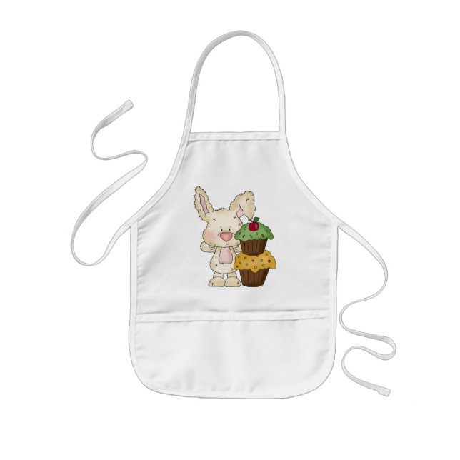 Infantil Avental do coelho do cupcake (Frente)