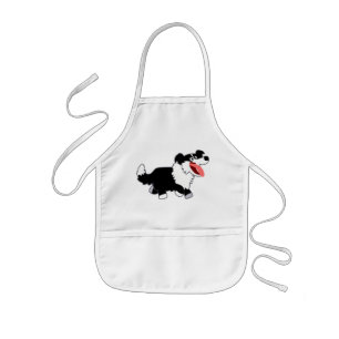 Infantil Avental feliz bonito dos miúdos de border collie
