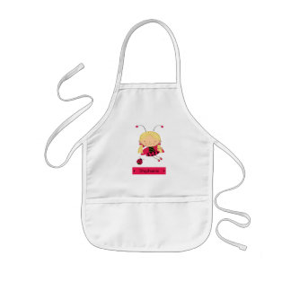 Infantil Avental personalizado do joaninha menina pequena