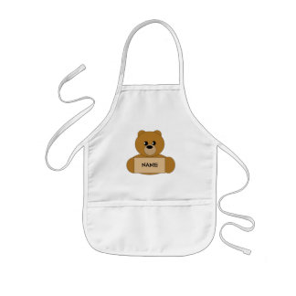 Infantil Avental personalizado do urso de ursinho do Brown
