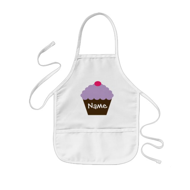 Infantil Avental roxo personalizado do cupcake (Frente)
