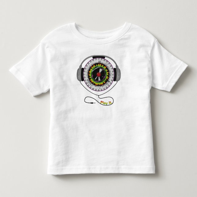 Infantil Camiseta Leve para Crianças e Bebês Música da Vida (Frente)