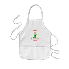 Infantil Nome personalizado avental do duende do Natal do
