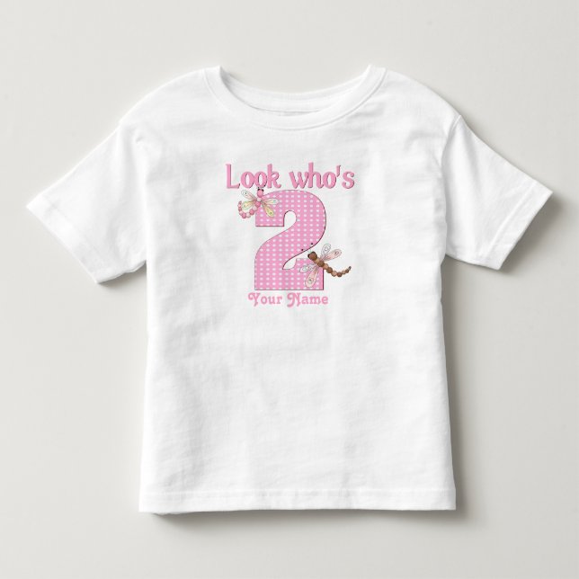 Infantil Olha quem é a camiseta de dragonfly de aniversário (Frente)