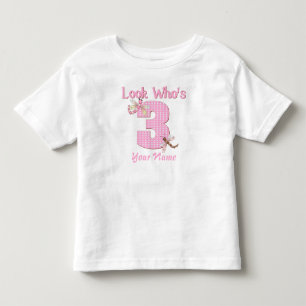Infantil Olha quem é a camiseta de libélula cor-de-rosa