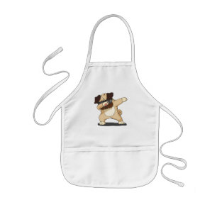 Infantil Pug de toque ligeiro legal com o avental dos