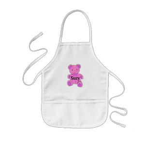 Infantil Urso de ursinho customizável do rosa do avental d