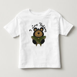 Infantil Urso que eu amo pescar o camiseta e os presentes