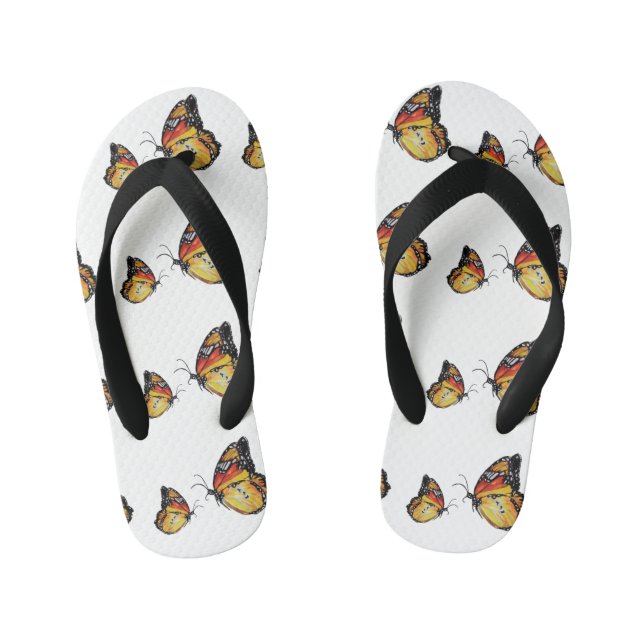 Infantis Borboletas Chinelos de desenhar de aquarela, Crian (Pé da cama)