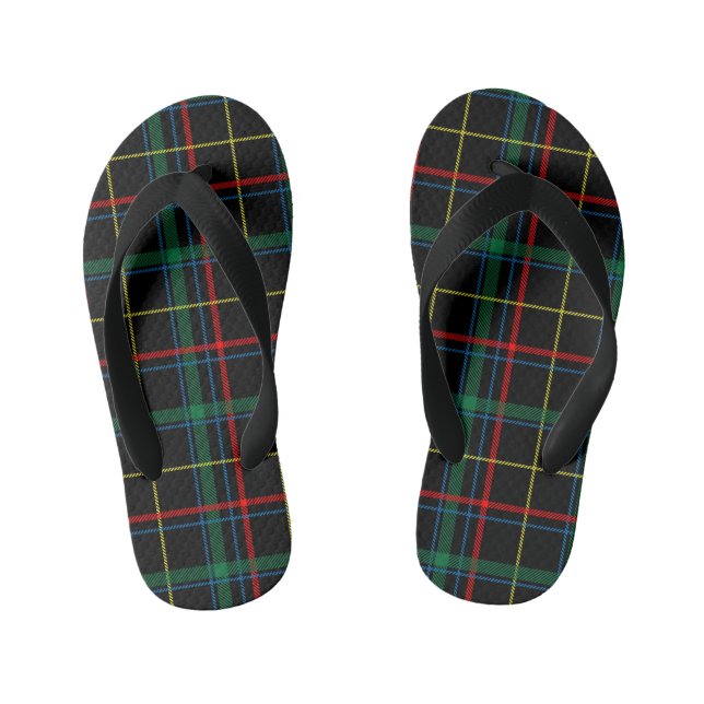 Infantis chinelos de crianças de tartan xadrez (Pé da cama)