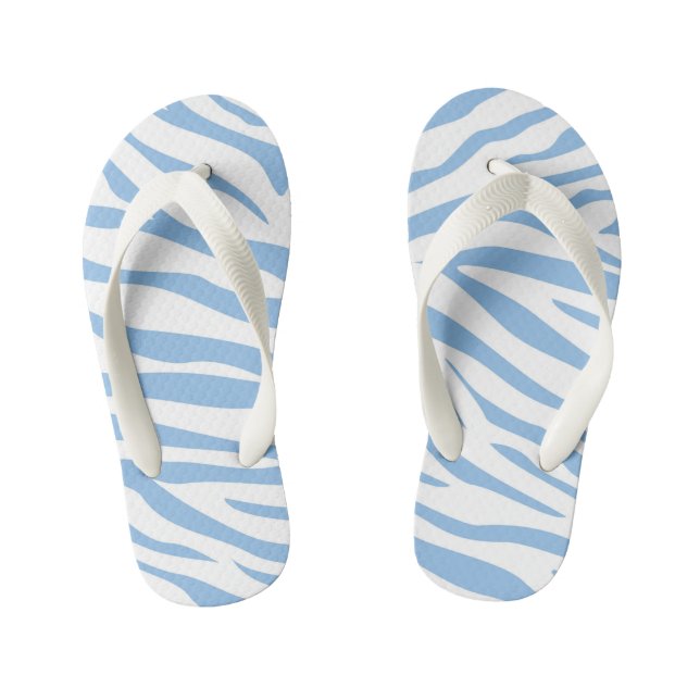 Infantis Chinelos de Dedão Listra de Zebra Azul para Crianç (Pé da cama)