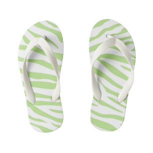 Infantis Chinelos de dedo estampados com zebra verde para c