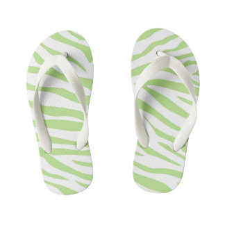 Infantis Chinelos de dedo estampados com zebra verde para c