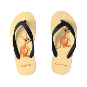 Infantis chinelos de nomes personalizados de canguru