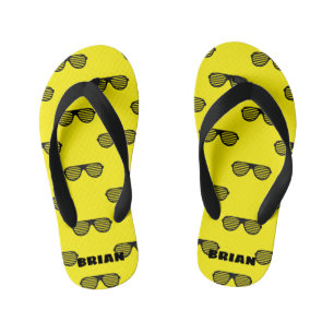 Infantis Chinelos de praia de verão amarelos personalizados