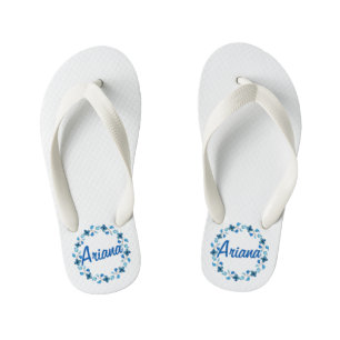 Infantis Chinelos Florais de Nome Personalizado Personaliza