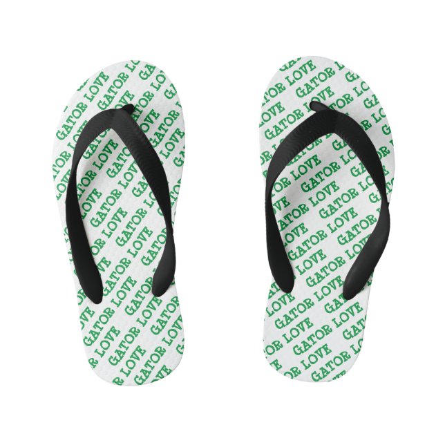 Infantis Chinelos Gator Love com Azulejos Verdes (Pé da cama)