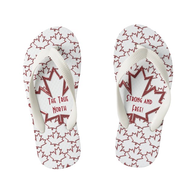 Infantis Chinelos para crianças canadenses Maple Leaf (Pé da cama)