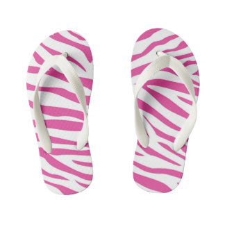 Infantis Chinelos Rosa com Listras de Zebra para Crianças