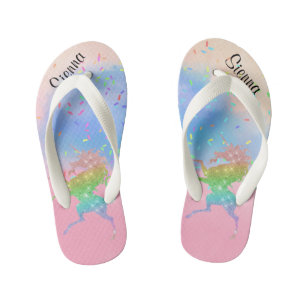 Infantis Crianças Glitter Chinelos Personalizados do Unic