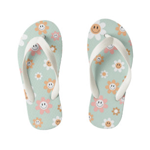 Infantis Groovy Daisies Par de Chinelos