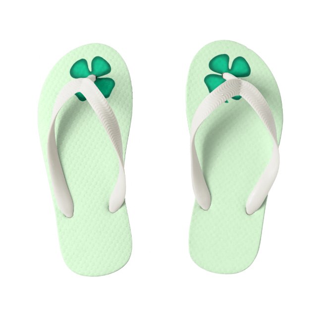 Infantis Lucky 4 chinelos de cerveja verde-branca-folhas (Pé da cama)