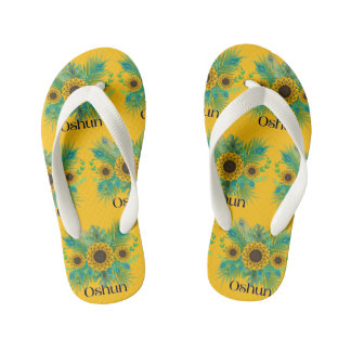 Infantis Oshun Goddese Sunflower Par de Chinelos