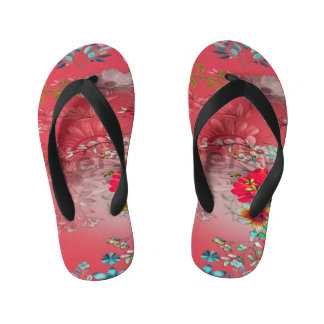Infantis Padrão Floral Tropical Vibrante Chinelos de Verão