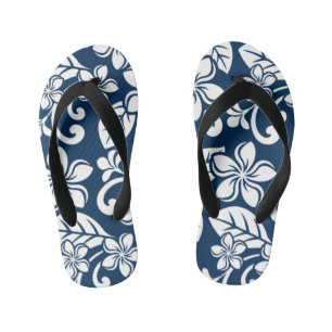 Infantis PAR DE Chinelos ISLAND PLUMERIA (AZUL ESCURO)