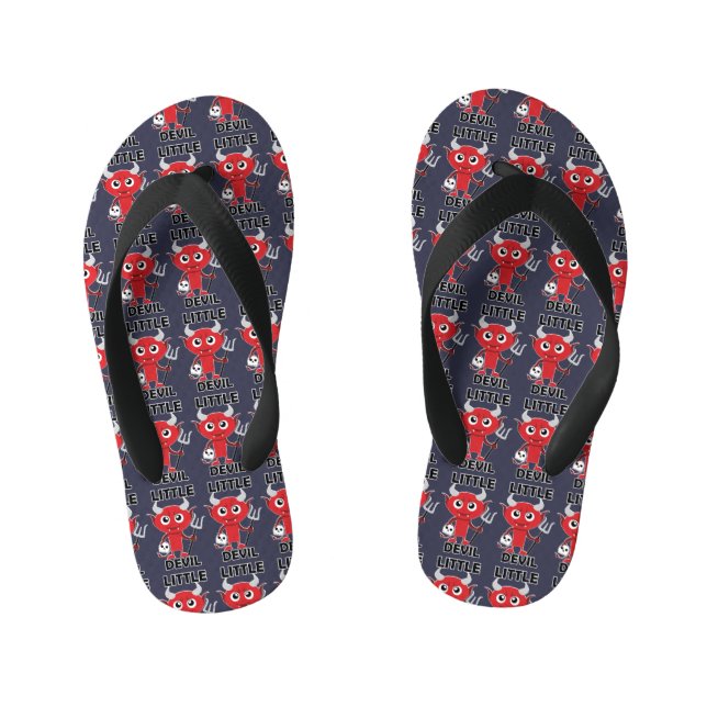 Infantis Pequeno Diabo - Chinelos Personalizados, Crianças (Pé da cama)