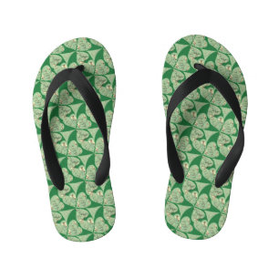 Infantis Shamrock "Rua Feliz. Par de Chinelos de Patrick"