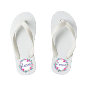 Infantis Terra Floral Tropical Personalizada  Chinelos