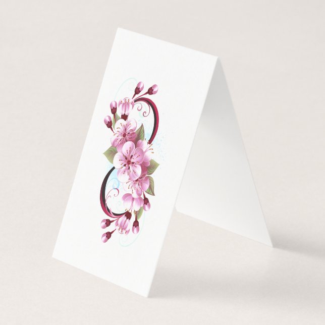 Infinidade com Flores de Flor Sakura (Verso)