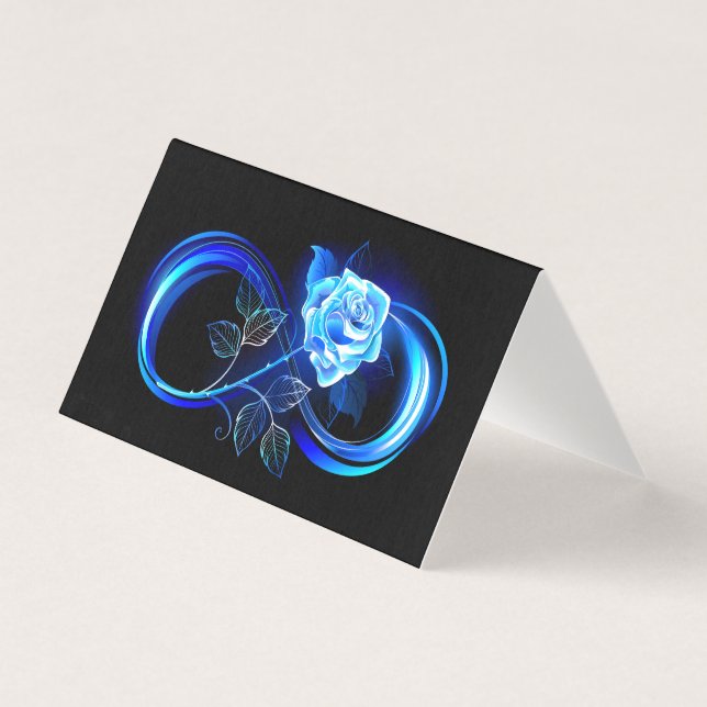 Infinito brilhante com rosa azul (Frente)