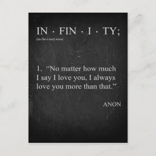 INFINITY Amo você mais cartão de definição de dici