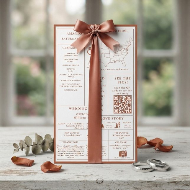 Infográfico de Programa de Casamento em Terracota  (Criador carregado)