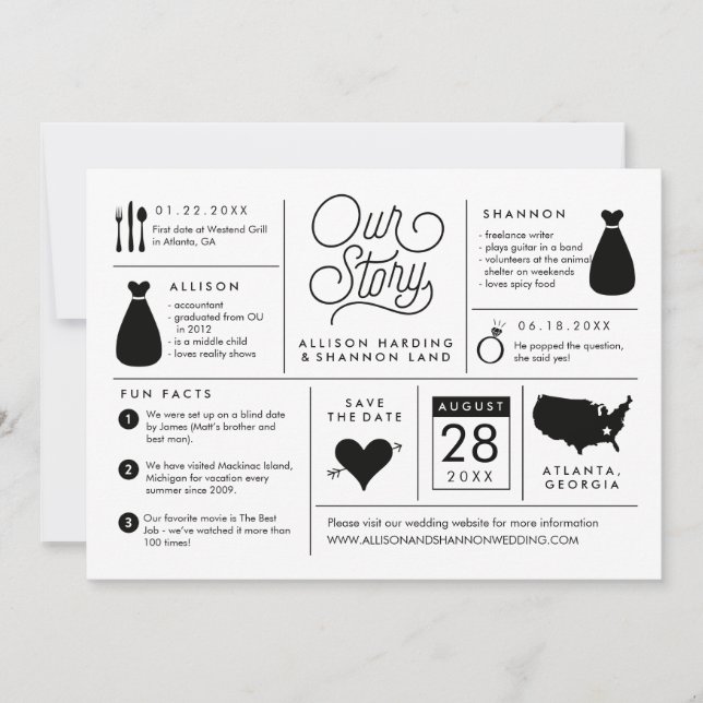 Infográfico Salvar o Anúncio do Noivado de Data (Frente)