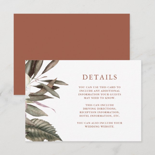 Informação Botânica do Convidado Terracotta (Frente/Verso)